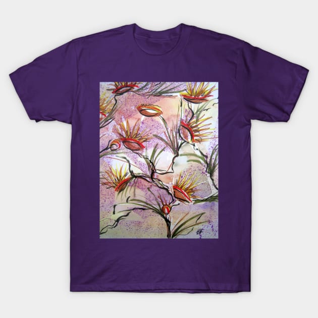 Bush Flowers T-Shirt by Heatherian